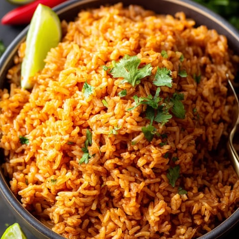 Eine Schale Reis mit einem grünen Kraut obendrauf.