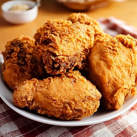 Ein Teller mit frittiertem Hühnchen.