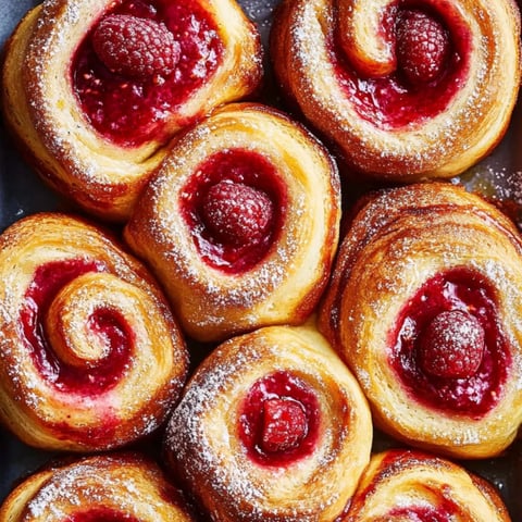 Ein Teller voller Gebäck mit roten Beeren obendrauf.