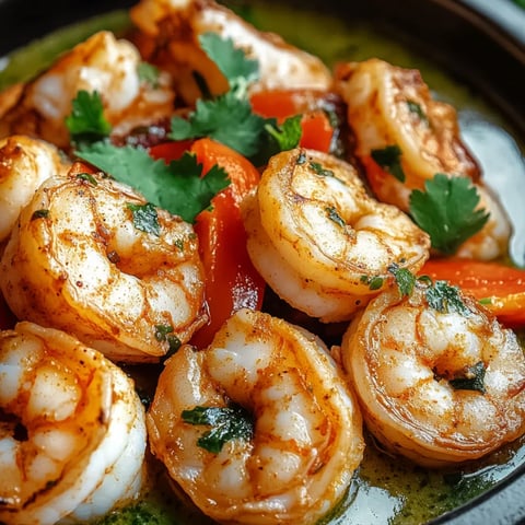 Eine Schale mit Shrimps und Gemüse.