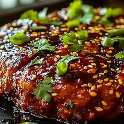 Ein Stück Fleisch mit grünem Garnitur.