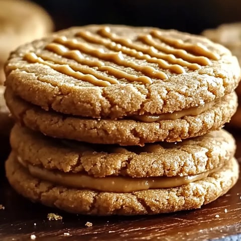 Ein Stapel Kekse mit Erdnussbutter und Honig.