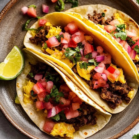Zwei Tacos mit Fleisch und Ananas.