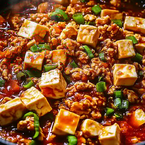 Eine Schüssel mit Tofu und Paprika.