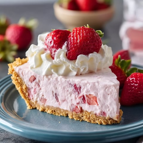 Ein Stück Erdbeerkuchen mit Sahne.