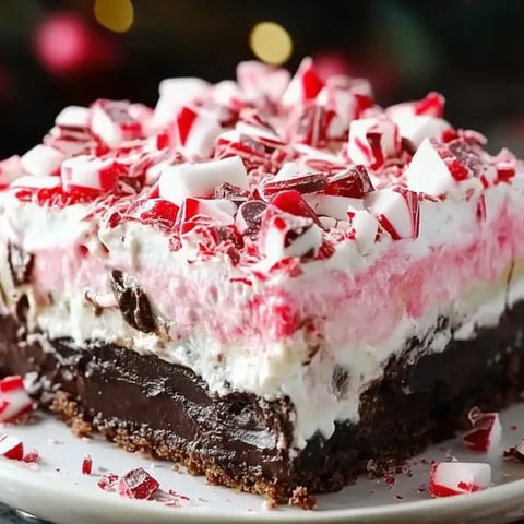 Ein Kuchenstück mit weißen und roten Streifen.