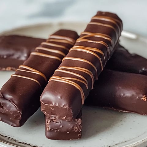 Schokoriegel mit karamelliger Schicht.