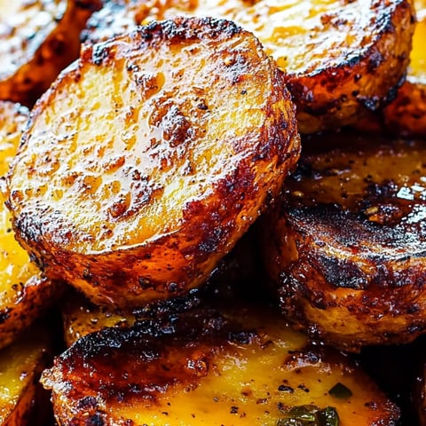 Ein Teller mit goldbraunen Kartoffeln.