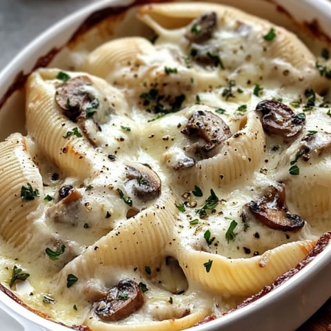 Eine Schüssel Nudeln mit Pilzen und Käse.