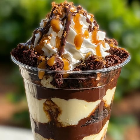 Ein Schoko-Dessert mit Karamellguss.