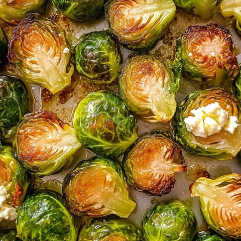 Ein Nahaufnahme von gebackenen Sprouts.