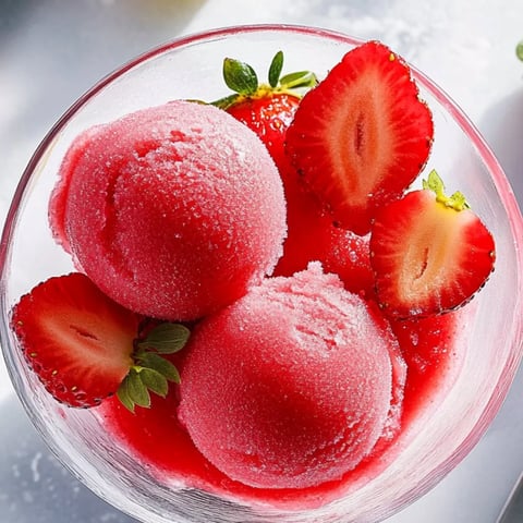 Eine Schale mit Erdbeeren und Sahne.