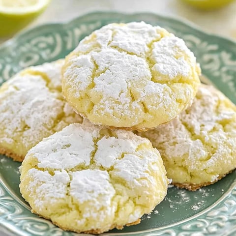 Ein Teller mit Keksen, bestäubt mit Puderzucker.