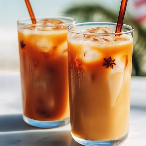 Zwei Gläser Eistee auf einem Tisch.