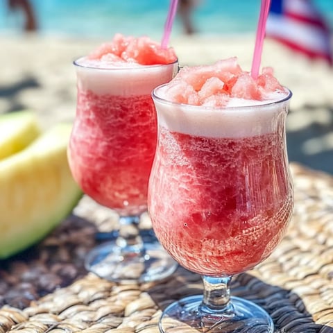 Zwei Gläser mit rosa Getränk stehen auf einem Tisch.