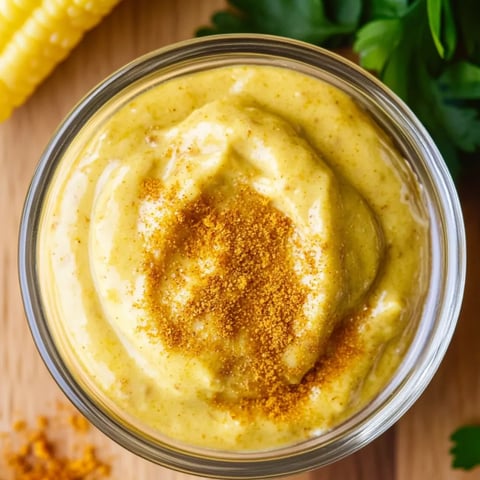 Ein Glas mit Dip und einem Löffel darin.