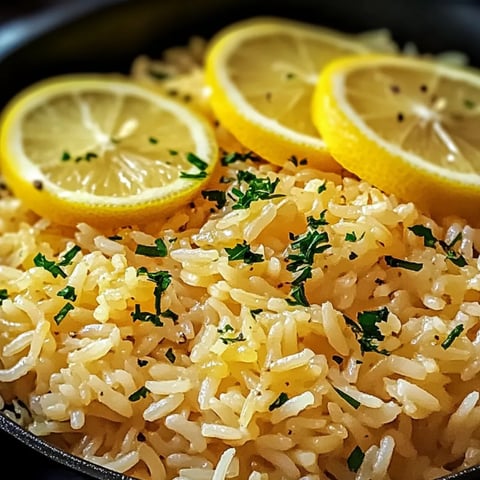 Schale mit Reis, darauf Zitronenscheiben.