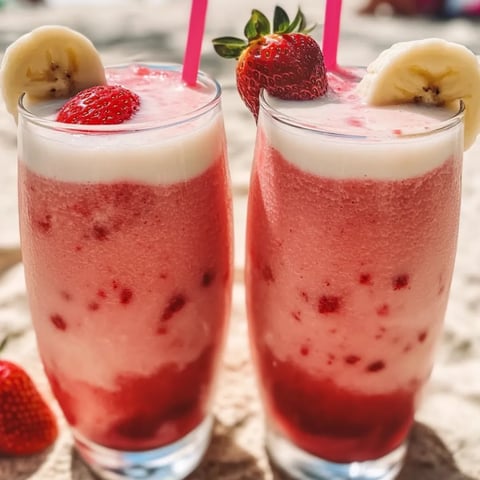 Zwei Gläser mit Erdbeermilch.