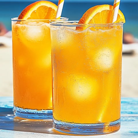 Zwei Gläser Orangensaft stehen auf dem Tisch.