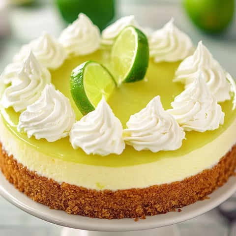 Ein Stück Kuchen mit weißem Topping und Limetten oben drauf.