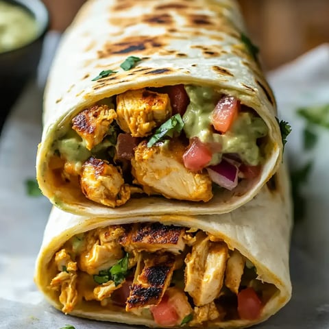 Ein Burrito mit Hähnchen und Ananas.