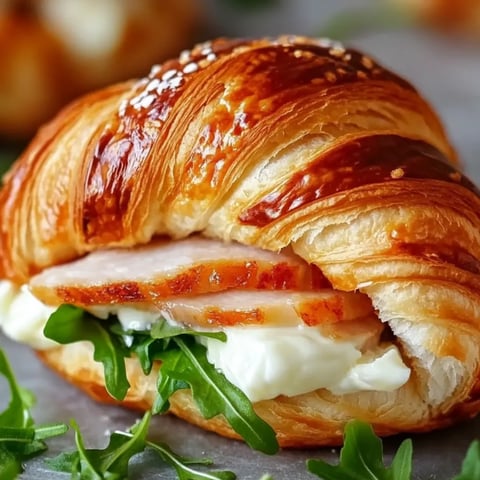 Ein Croissant-Sandwich mit Fleisch und Käse.