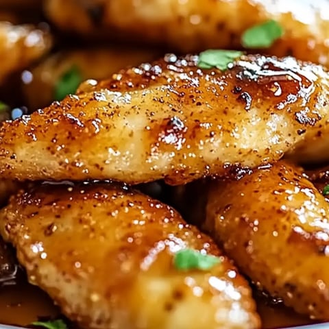 Ein Teller knuspriges Hähnchen mit Soße.