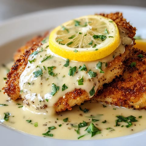 Ein Teller mit Hähnchen und Zitronenscheiben obendrauf.