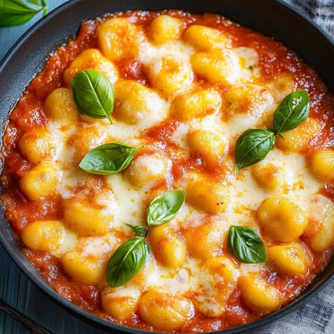 Eine Schüssel Pasta mit Käse und Basilikum.