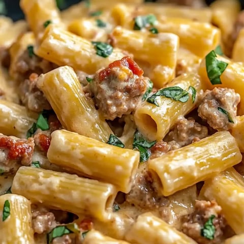 Ein Teller Pasta mit Fleisch und Gemüse.