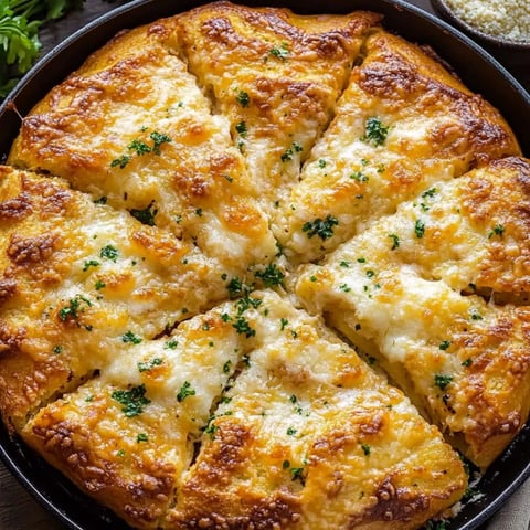 Eine Pizza mit Käse und Kräutern belegt.