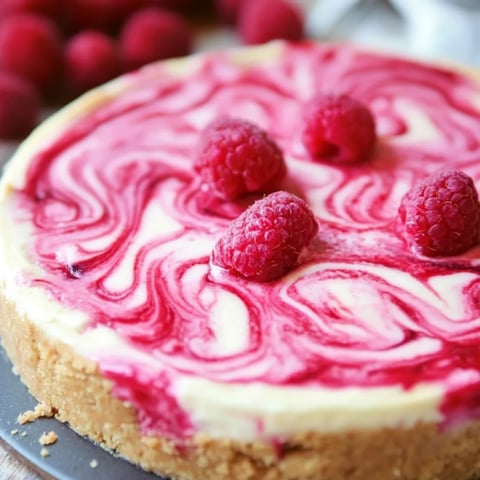 Ein Tortenstück mit Himbeeren darauf.