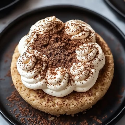 Ein Nachtisch mit weißer Creme und Schokostreuseln.