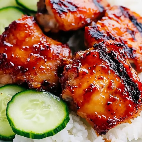 Reis auf einem Teller mit Gurkenscheiben.