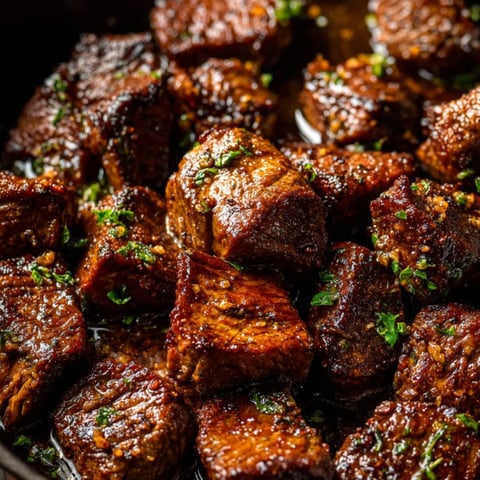 Nahaufnahme eines Tellers mit Fleisch.