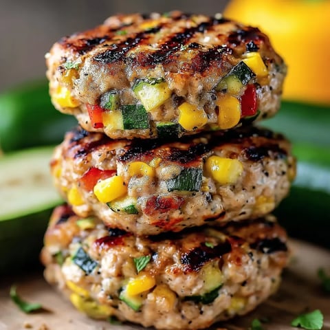 Ein Stapel mit Bratlingen und buntem Gemüse obendrauf.