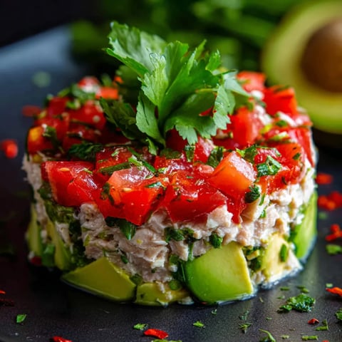 Ein Teller mit Tomaten, Avocado und Koriander.